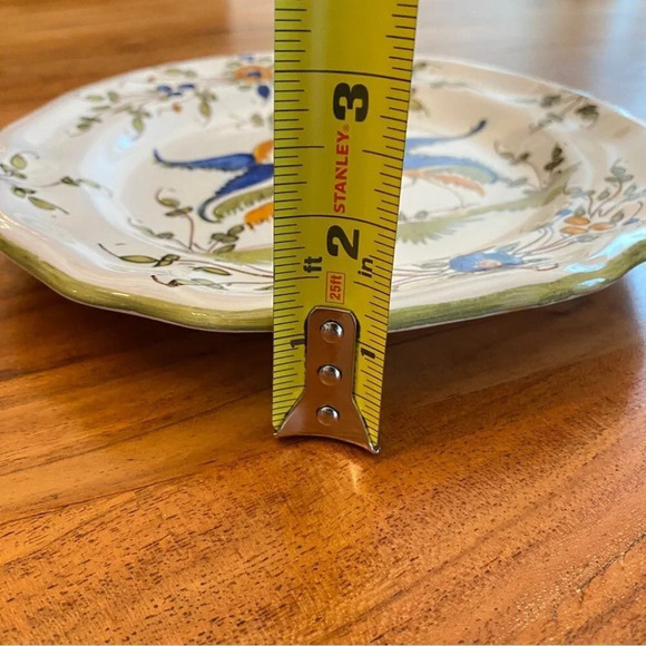 Fait Main French Faience Porcelain Plate with Bird and Flower motif 9in - Picture 14 of 15